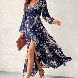 NWT- Kelsi Floral Wrap Maxi Dress- M